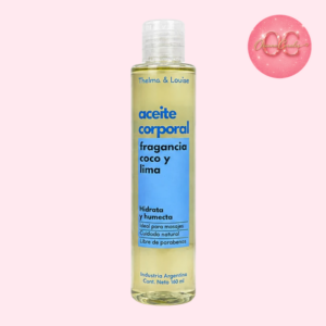 Aceite corporal fragancia coco y lima
