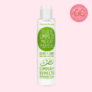 Leche de limpieza micelar con ácido hialurónico y extracto de pepino